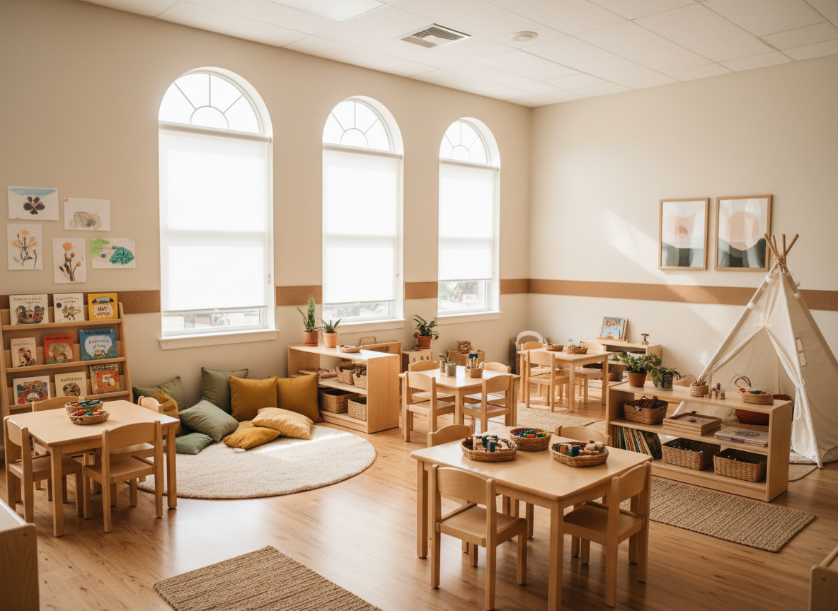 A calm, organized early childhood classroom